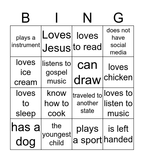 Get To Know You Bingo  Bingo Card