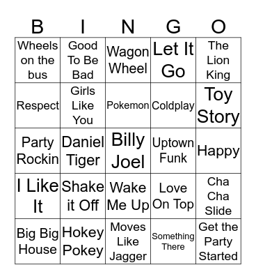 Song Bingo Card