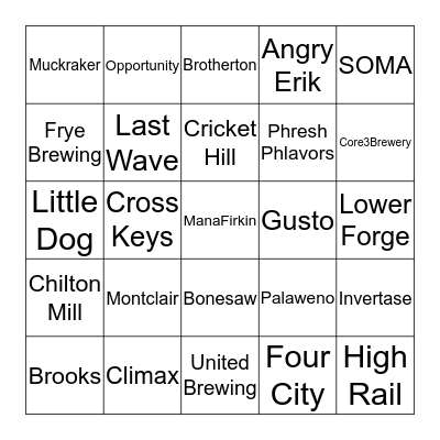 NJ Breweries - Extended! Bingo Card