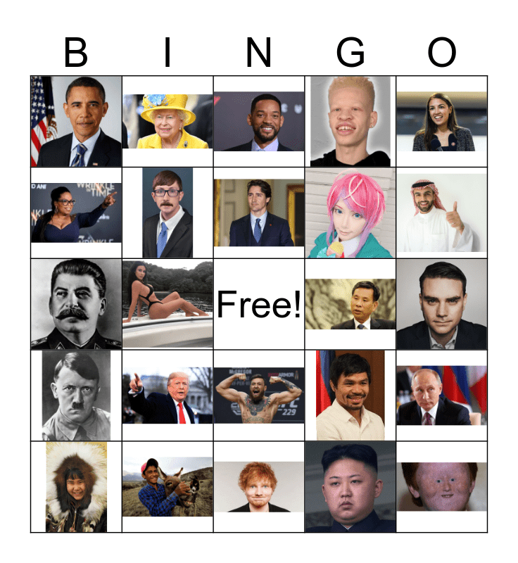 Racial Slur Bingo Card