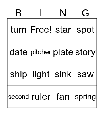 Multiple Meaning Words Bingo Card