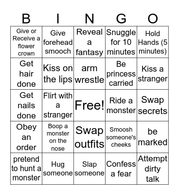 Human - Vegas Bingo Card