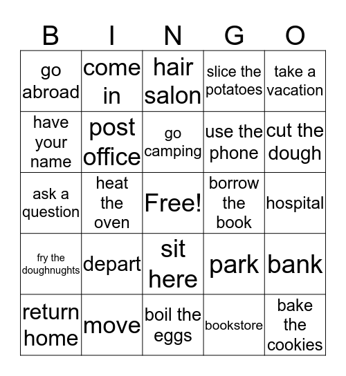 R & S C Class Bingo Card