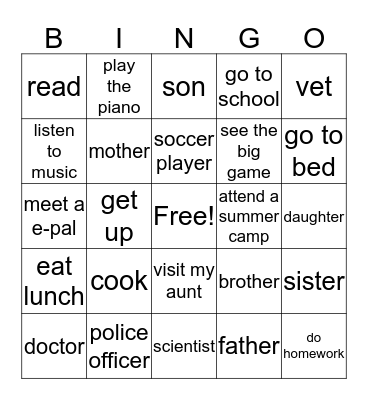 R & S B Bingo Card