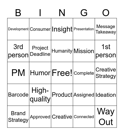 Agency Bingo Card