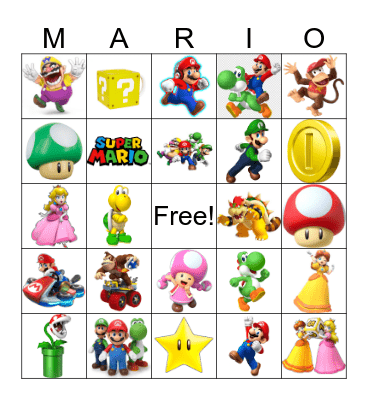 Mario Bingo Card