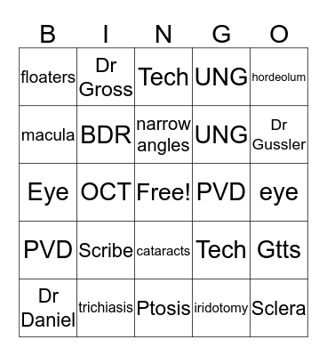 TSO BINGO Card