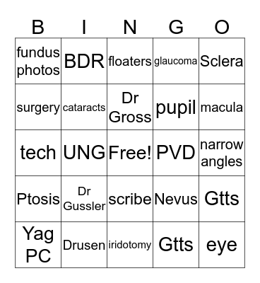 TSO BINGO Card