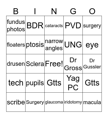 TSO BINGO Card