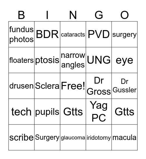 TSO BINGO Card