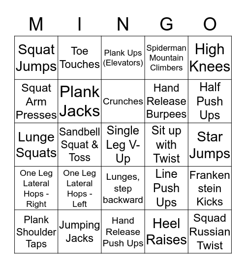 Monster Mash-ingo Bingo Card