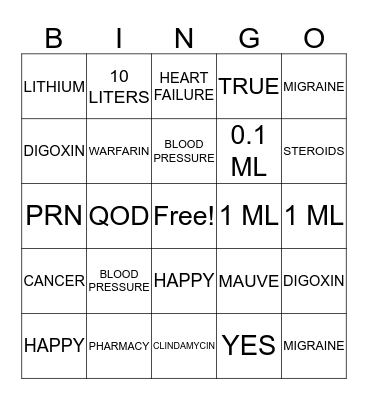 Pharmacy Week Bingo Card