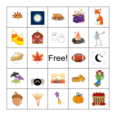 FALL PARTY BINGO  Bingo Card