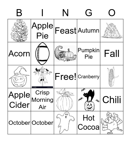 Fall Bingo Card