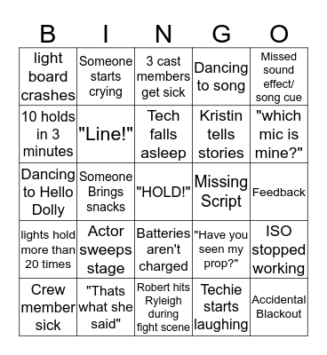 Peter Wendy Tech Week Bingo Card