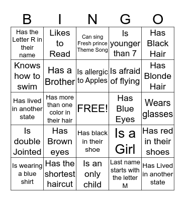 Social Bingo Card