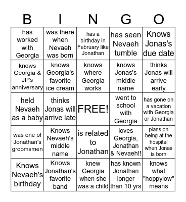 Find someone who...Bingo Card
