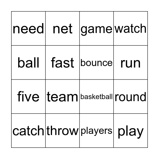 Basketball - 1.5 Bingo Card