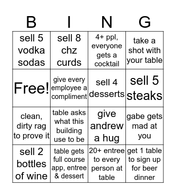 server bingo  Bingo Card