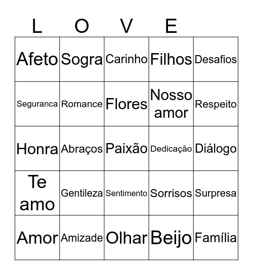 BINGO ❤️❤️ Bingo Card