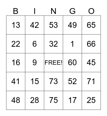 GC Direct Sales Bingo Card