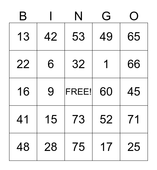 GC Direct Sales Bingo Card