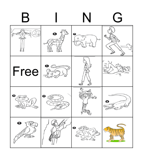 Animals Bingo Card