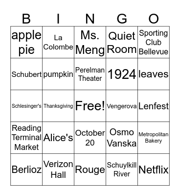 BINGO! Bingo Card
