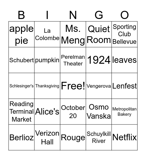 BINGO! Bingo Card