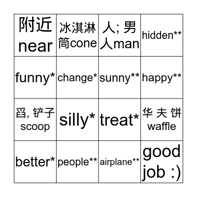 Unit 1 Review Bingo Card