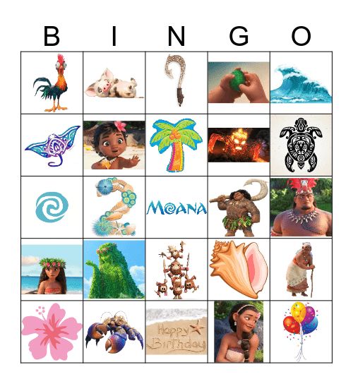 MOANA BINGO Card