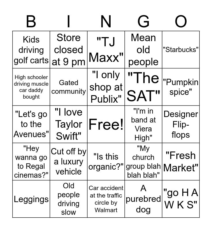 Viera Bingo Card