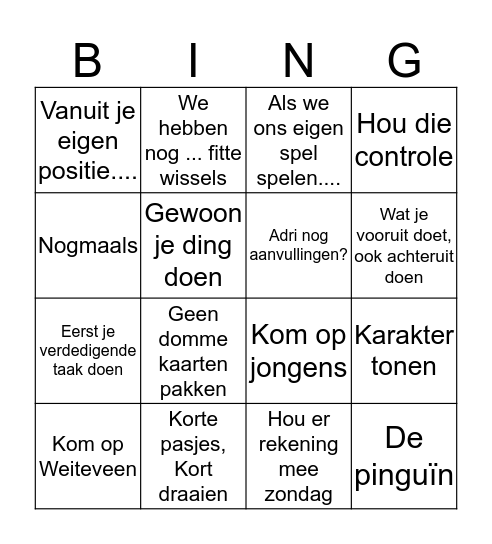 Make Dennis en Adri happy  Bingo Card