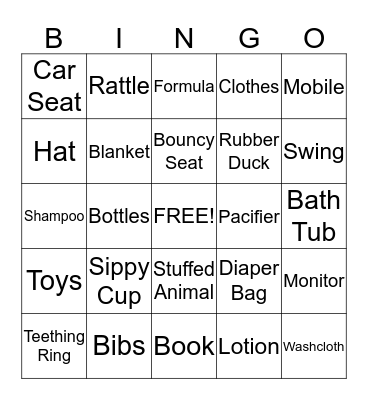 molly's baby shower Bingo Card