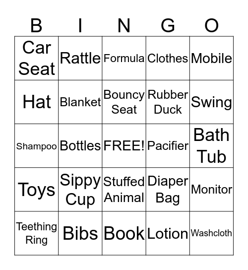 molly's baby shower Bingo Card