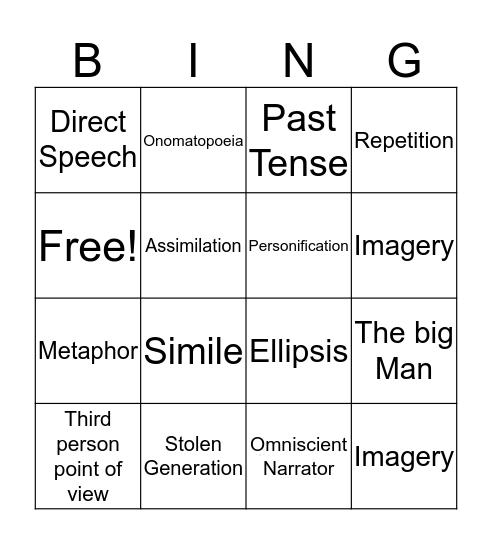 The Burnt Stick Bingo Card