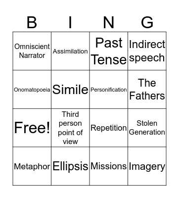 The Burnt Stick Bingo Card