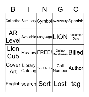 LION Bingo Card