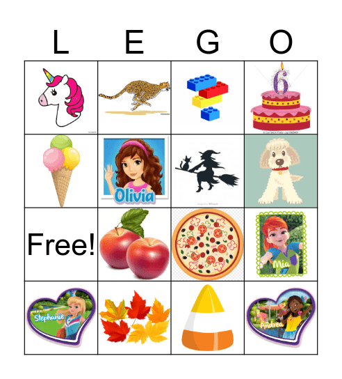Lucy LEGO Bingo Card