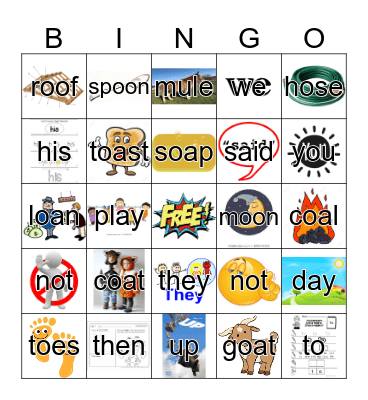 Sight Words Bingo Card
