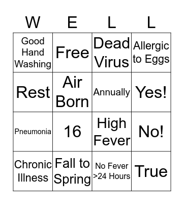 Wellness BINGO Card