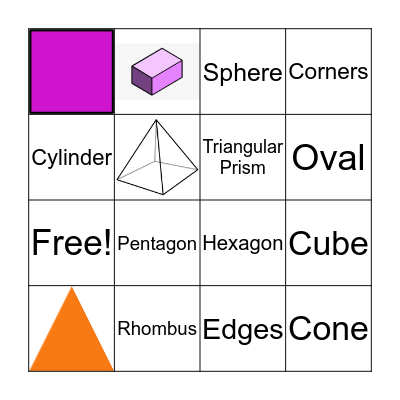 2D and 3D Shapes Bingo Card