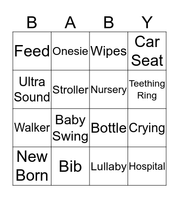 Baby Bingo Card