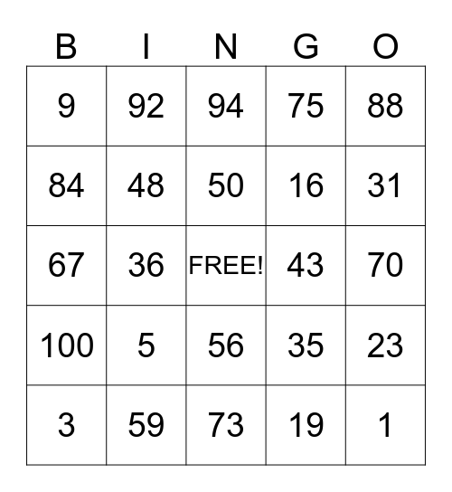 BINGO PARK Bingo Card