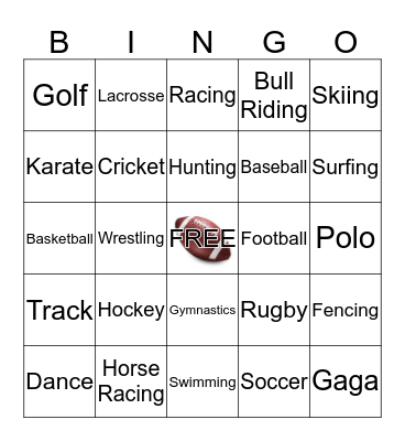 SPORTS Bingo Card