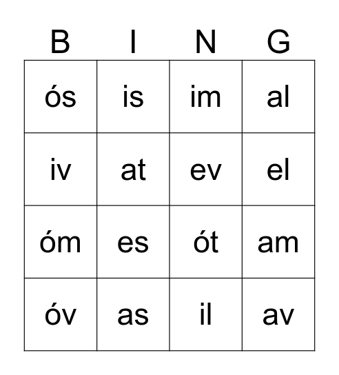 összeolvasás  Bingo Card