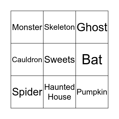 Spooky Bingo! Bingo Card