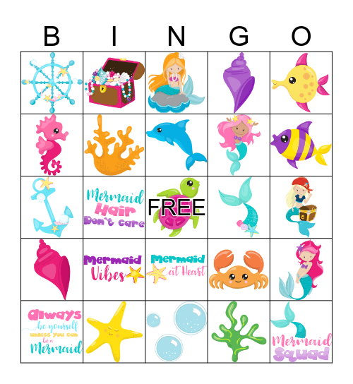 Mermaid Bingo Card