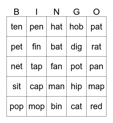 Phonics phase 3 Bingo Card