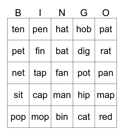 Phonics phase 3 Bingo Card